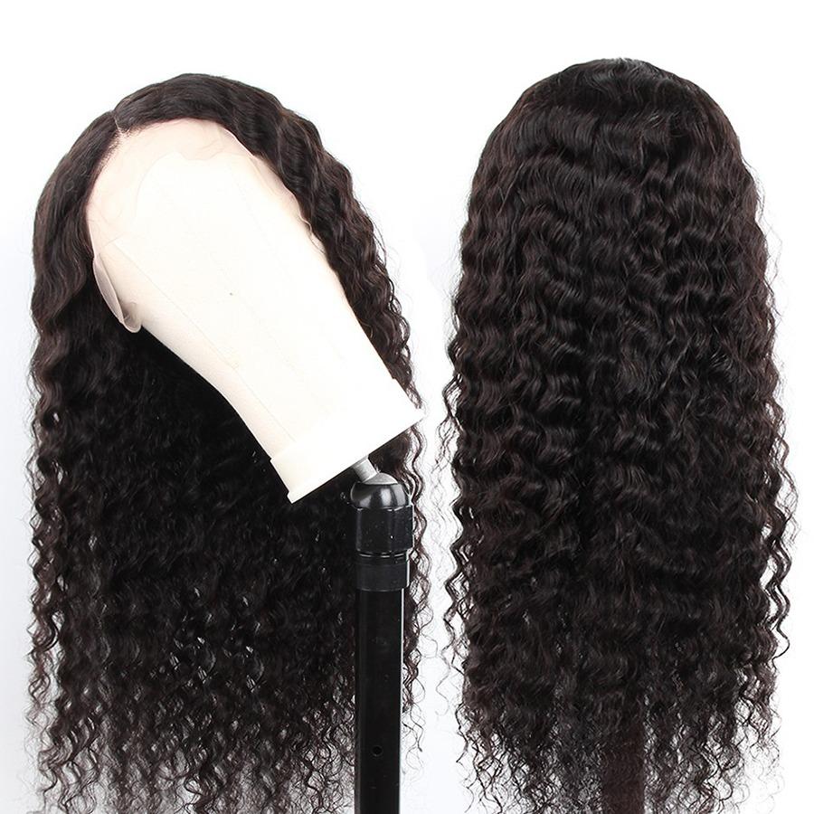 Deep Wave 13x6 Transparent Lace Frontal Brazilian Human Hair Wigs
