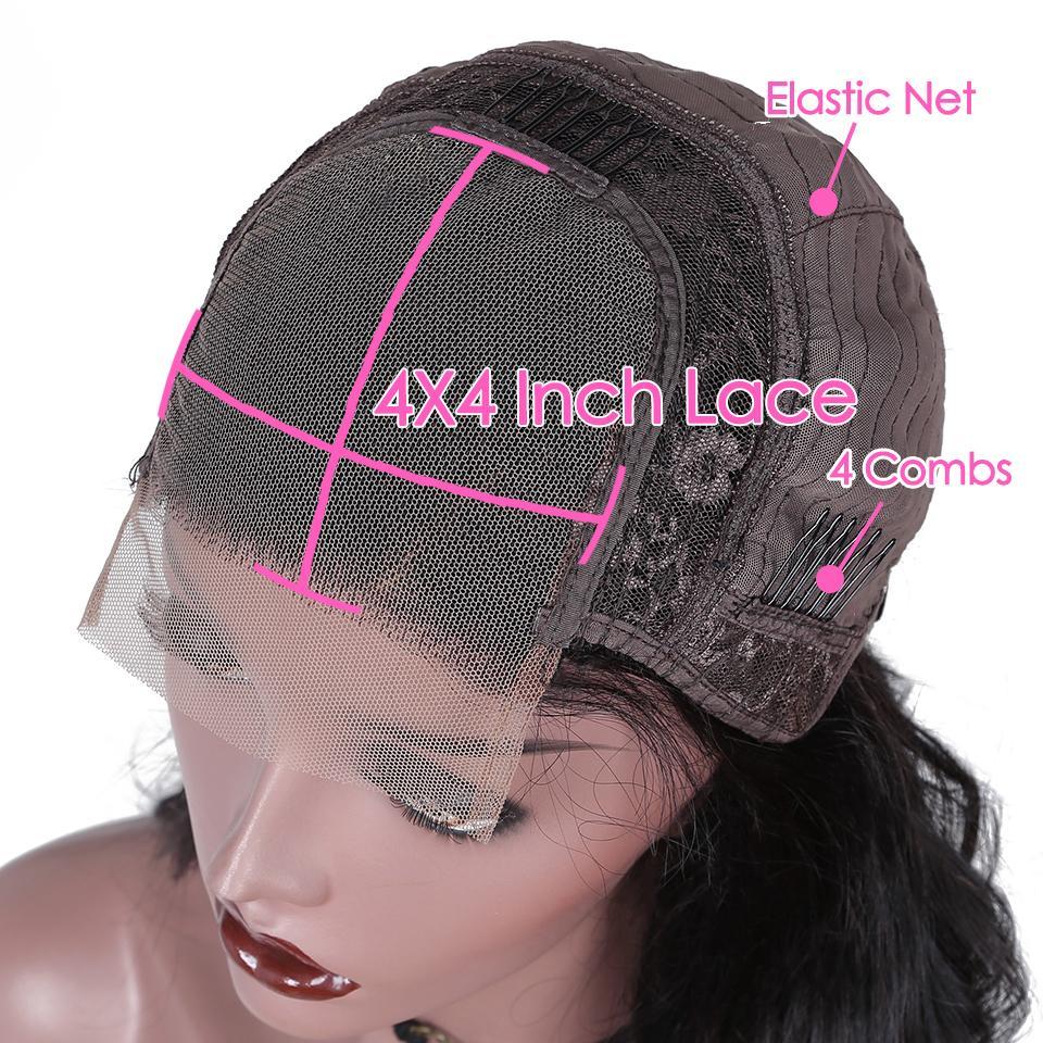 180% Density Full 4x4 Transparent Lace Front Water Wave Human Hair Wig