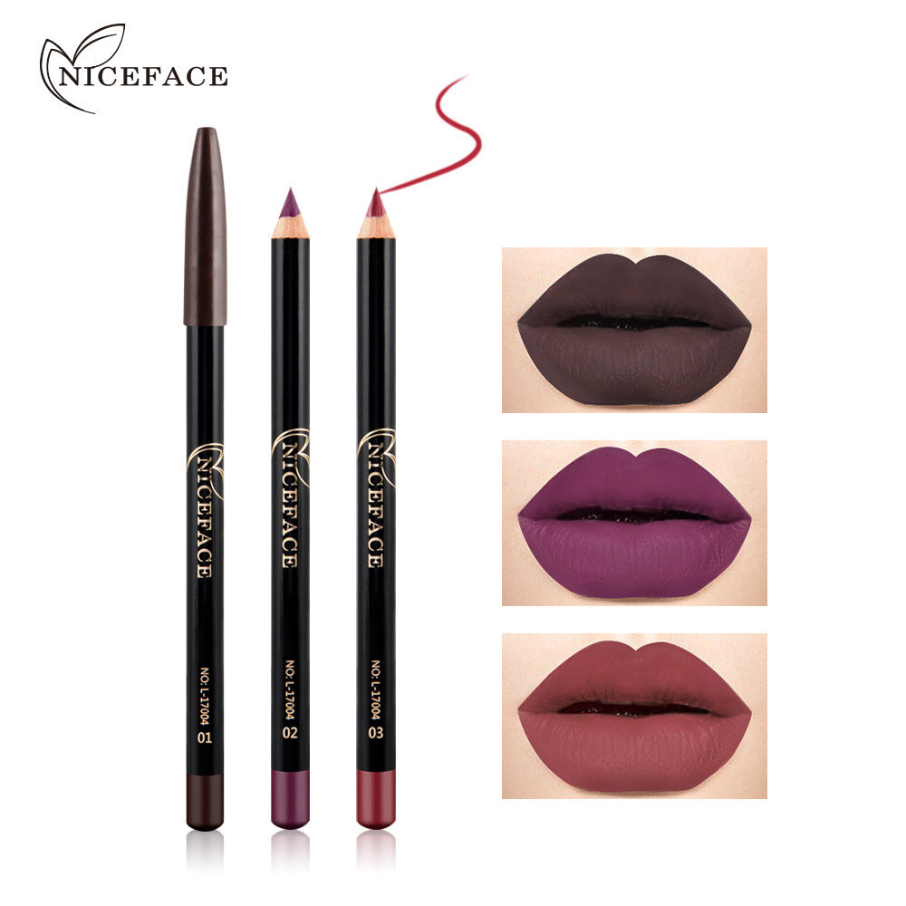 NICEFACE Nude Color Lip Pencil 12 Color Waterproof Lip Liner Nude Colo