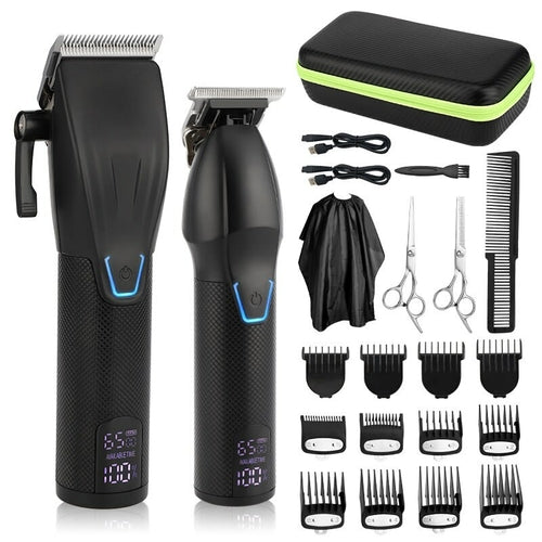 2-pcs/Set Professional Hair Clipper For Men Barber Cordless Electric