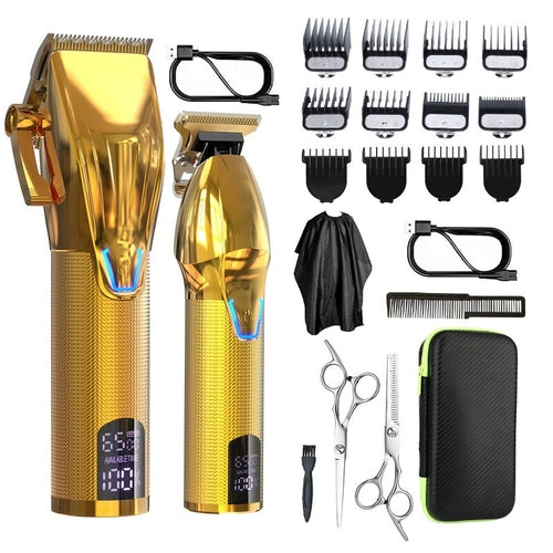 2-pcs/Set Professional Hair Clipper For Men Barber Cordless Electric