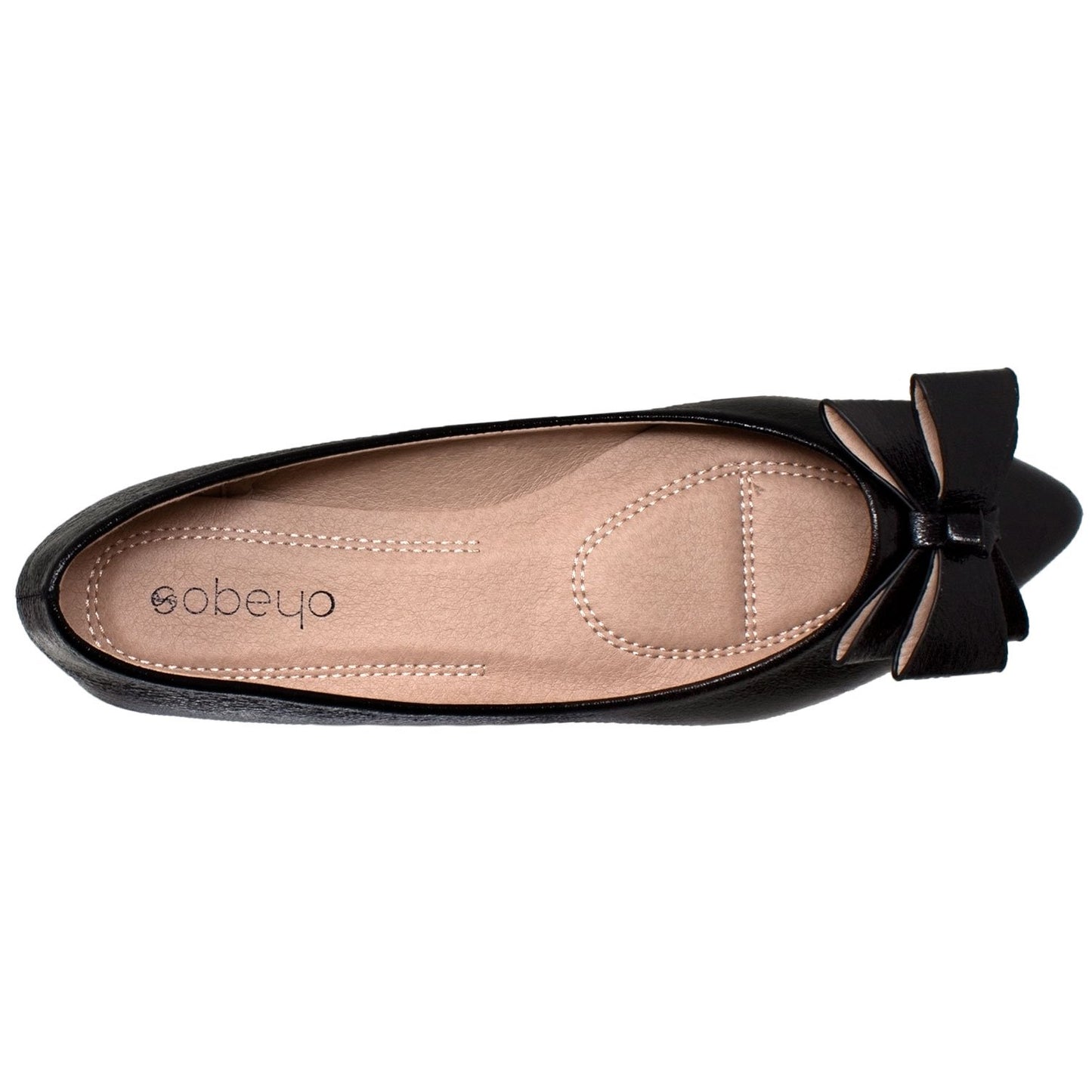 Metallic Bow Pointed Toe Ballet Flat