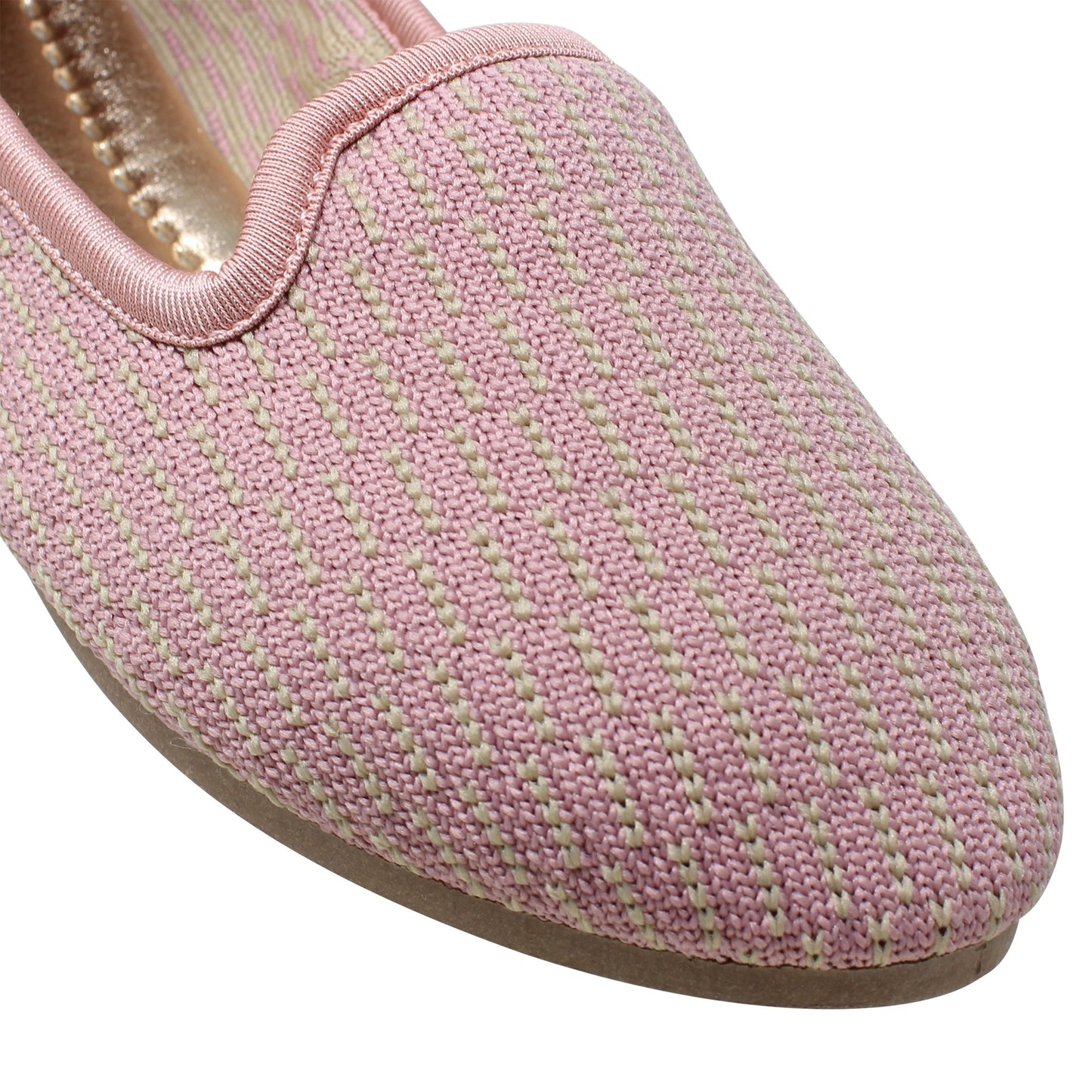 SOBEYO Women's Ballet Flats Sweater Soft Rubber Sole Shoes Pink Suede