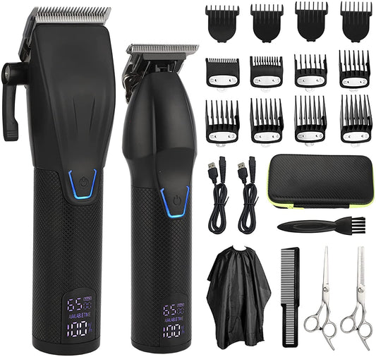 2-pcs/Set Professional Hair Clipper For Men Barber Cordless Electric