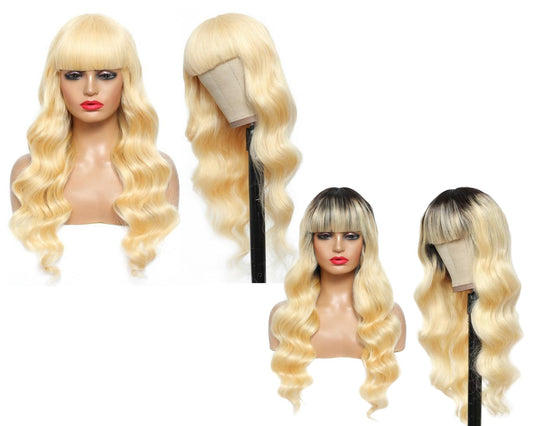 #1B/613 Body Wave 180% Density #613 Wig with Bang 200% Density Human H