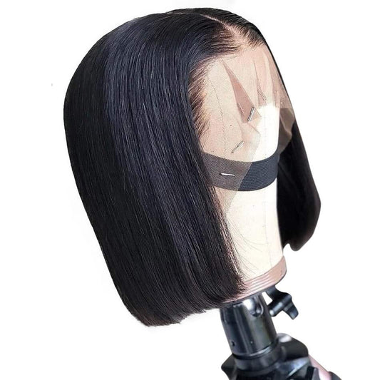 180% Density Straight 4x4 Short Bob 13x4 Lace Front Human Hair Wig