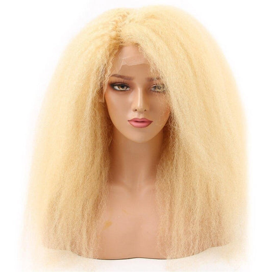 200% Density Kinky Straight 613 Blonde 13x4 Lace 13x6 Frontal Wigs