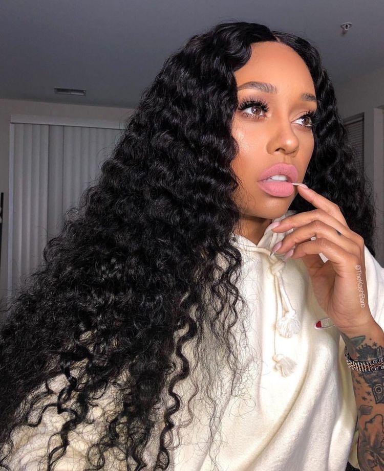 180% Density Full 4x4 Transparent Lace Front Deep Wave Human Hair Wigs