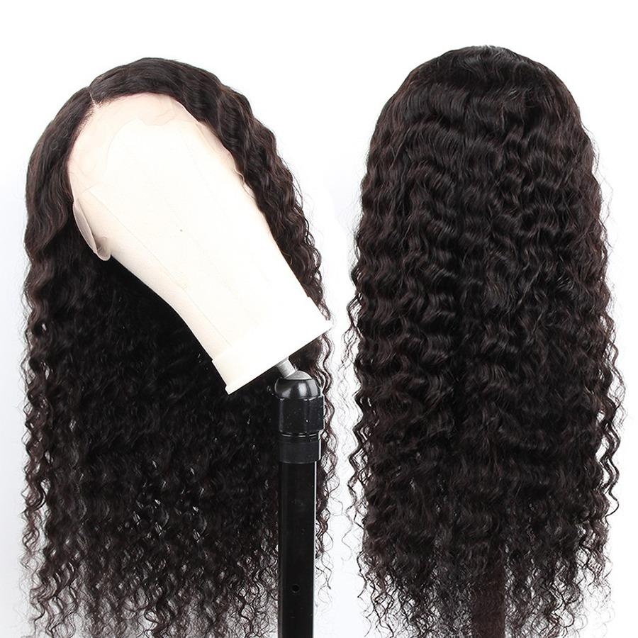 Deep Wave 13x6 Transparent Lace Frontal Brazilian Human Hair Wigs