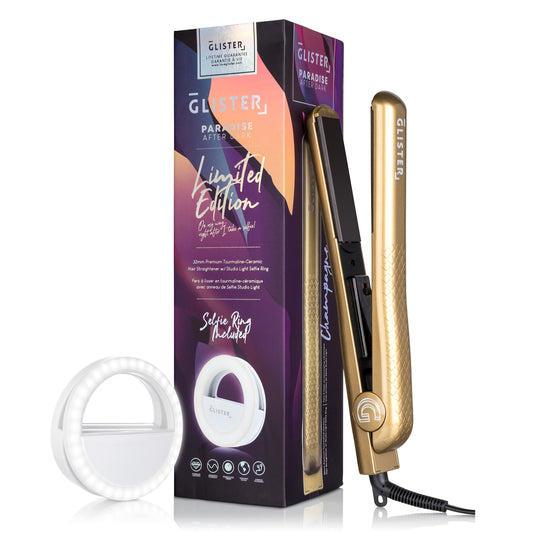 Paradise After Dark Flat Iron (with BONUS Selfie Ring) - Champagne