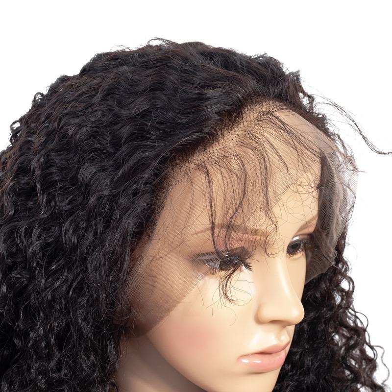 Jerry Curl 13x6 Transparent Lace Frontal Brazilian Human Hair Wigs