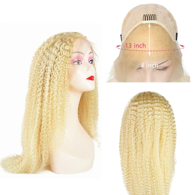 Curly 613 Transparent Lace 13x4 Frontal Wig 4x4 Closure Wig 13x6x1 Hum