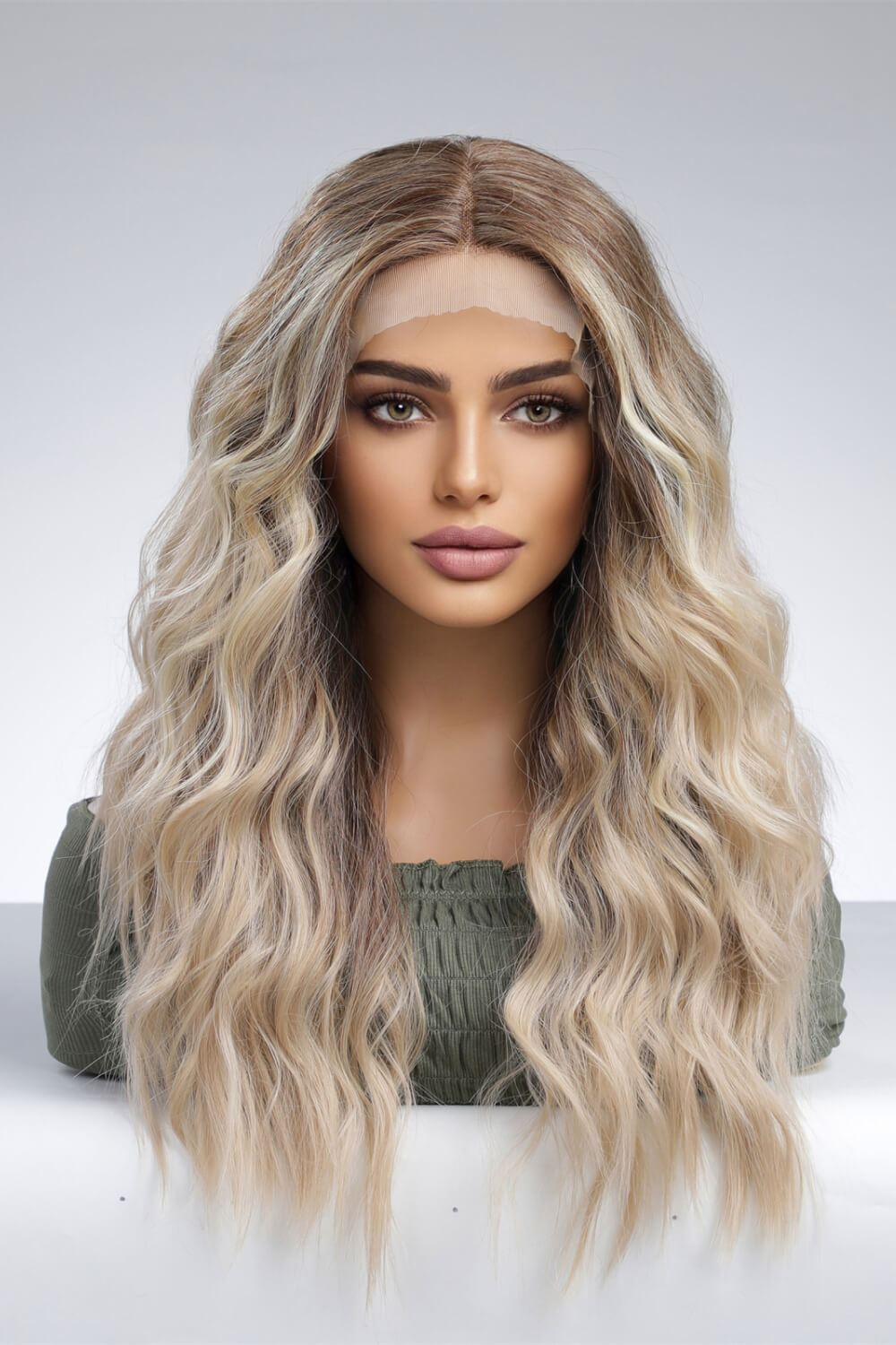 13*2‘’ Lace Front Wigs Synthetic Long Wave 24'' 150% Density