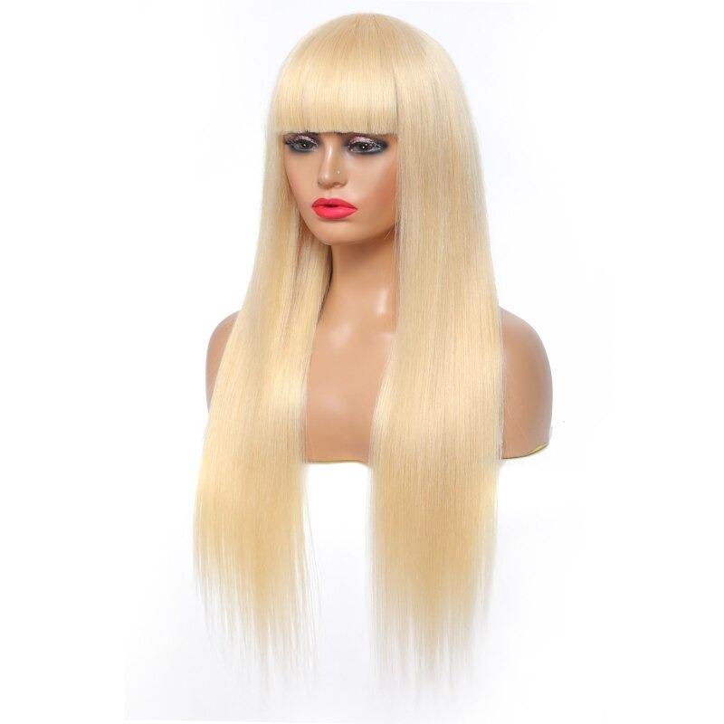 #1B/613 Straight 180% Density #613 Wig with Bang 200% Density Human