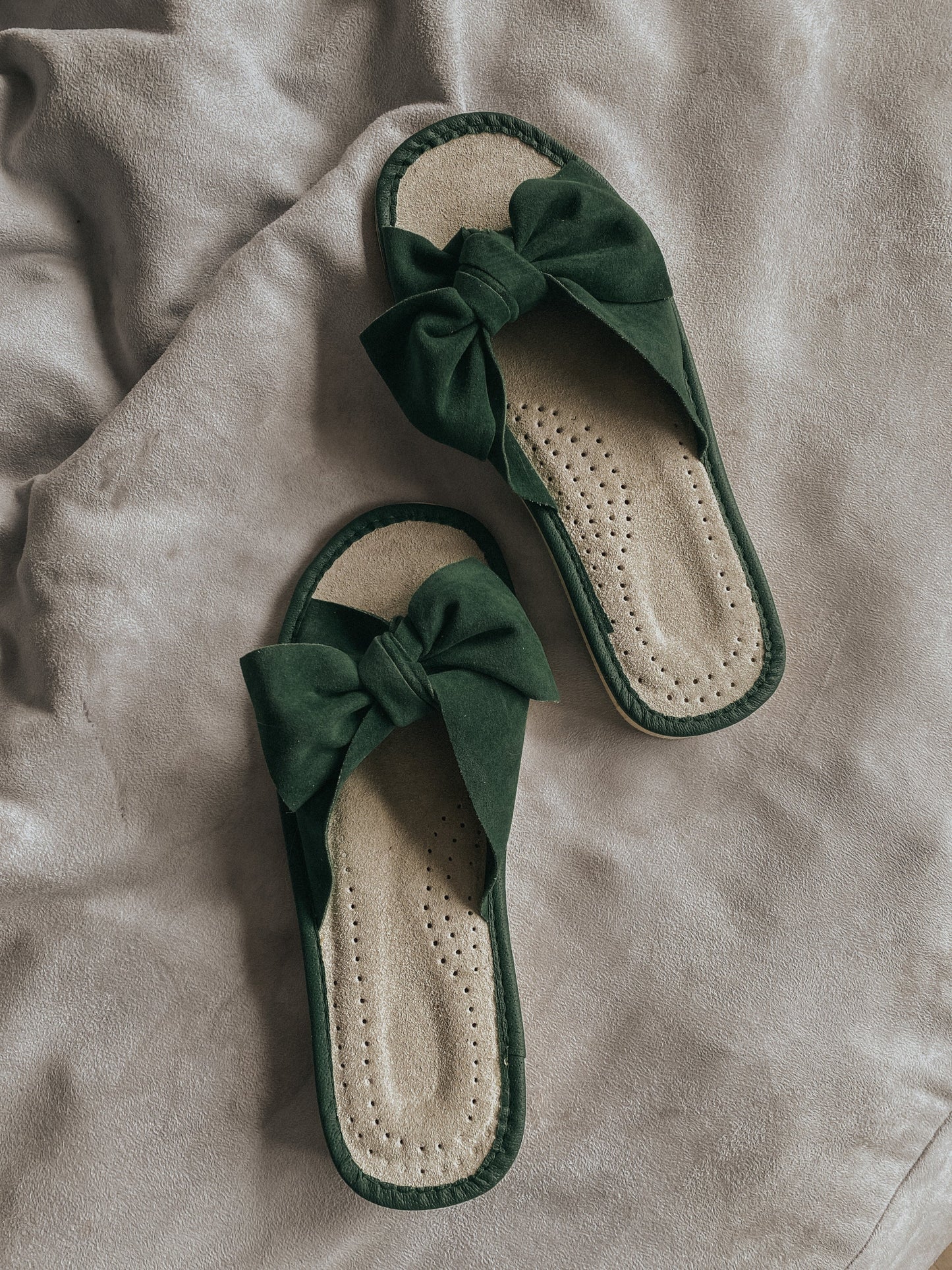 Green Ribbon Slippers