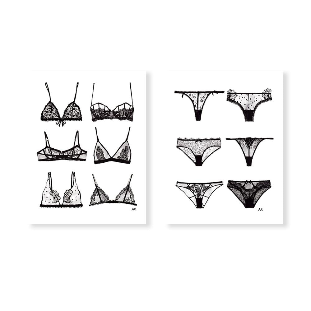 Lingerie Bra & Panty Print Set