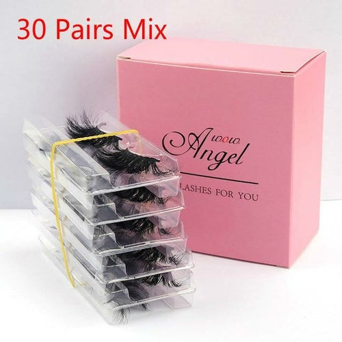 25 MM Lashes Wholesale 30/50/100 Pairs 3D Mink Eye Lashes With Tray No