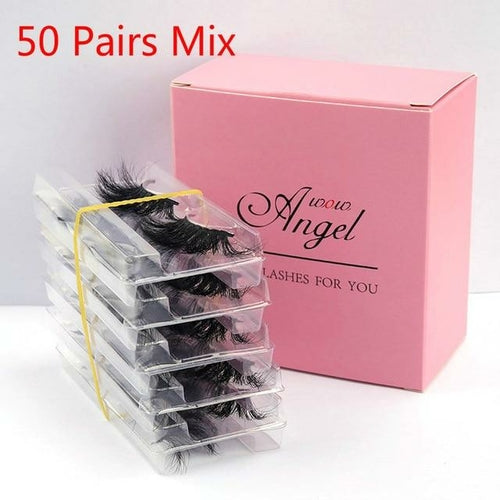 25 MM Lashes Wholesale 30/50/100 Pairs 3D Mink Eye Lashes With Tray No